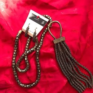 Earrings and necklaces